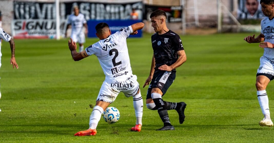 Action-packed soccer match with players in motion on a green field.
